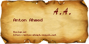 Anton Ahmed névjegykártya